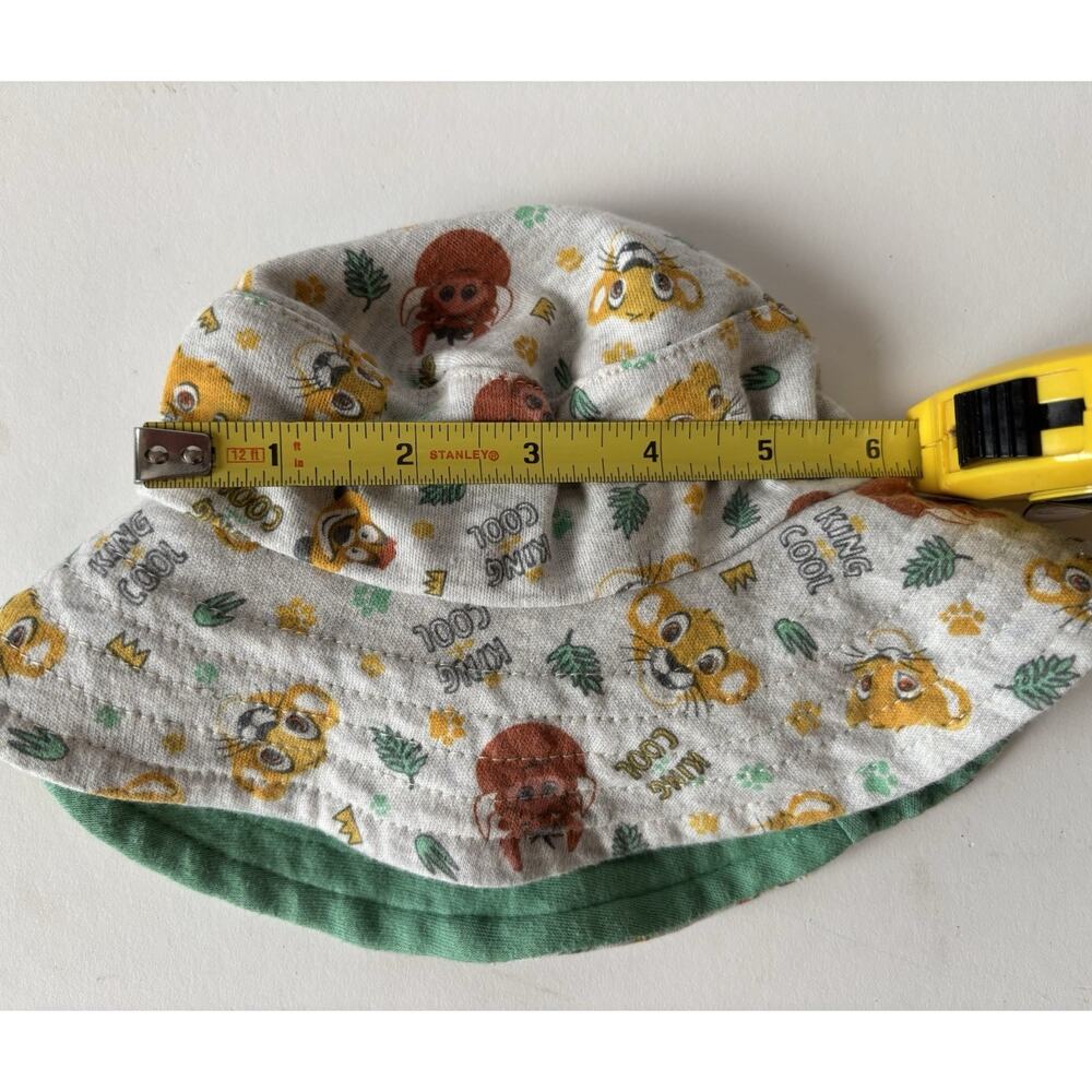 Vtg Disney The Lion King Simba "KING COOL 2002" Reversible Baby Bucket Sun Hat - Picture 4 of 4